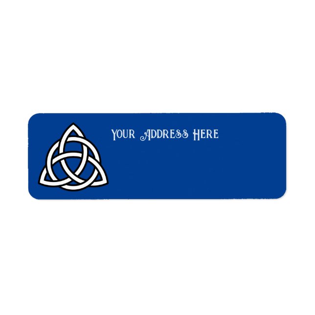 Celtic Trinity Knot Triquetra Symbol Returadress Etikett (Framsidan)