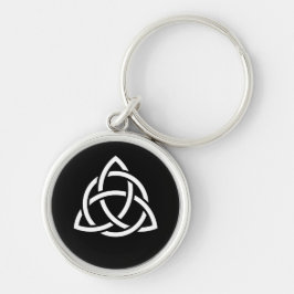 Celtic Trinity Knot Triquetra Symbol Rund Silverfärgad Nyckelring