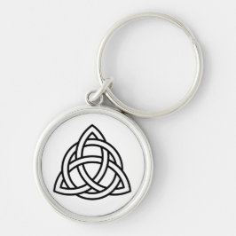 Celtic Trinity Knot Triquetra Symbol Rund Silverfärgad Nyckelring