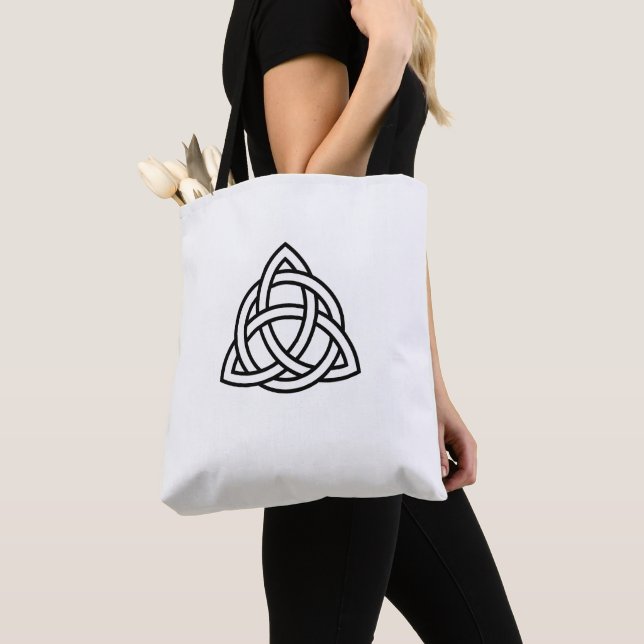 Celtic Trinity Knot Triquetra Symbol Tote Bag Tygkasse (Närbild)