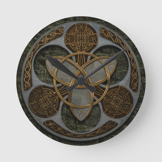 Celtic Trinity Shield Rund Klocka (Framsida)