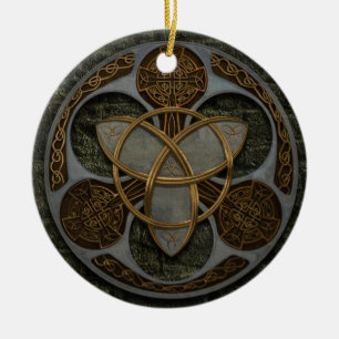 Celtic Trinity skyddar Julgransprydnad Keramik