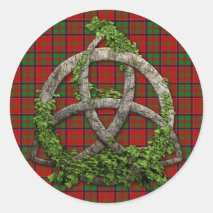 Celtic Trinityfnurra och klan MacDonald av Glencoe Runt Klistermärke