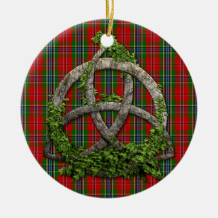Celtic Trinityfnurra och klan MacLean av Duart Julgransprydnad Keramik