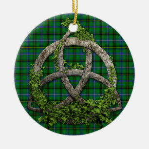 Celtic Trinityfnurra och klanHenderson Tartan Julgransprydnad Keramik