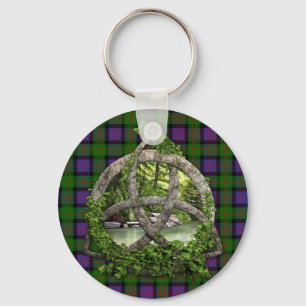 Celtic Trinityfnurra och klanMacDonald Tartan Nyckelring