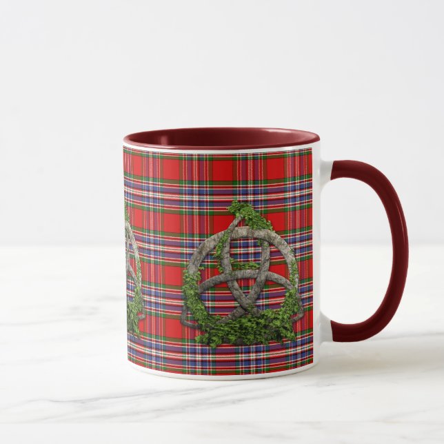 Celtic Trinityfnurra och klanMacFarlane Tartan Mugg (Höger)