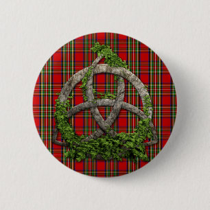 Celtic Trinityfnurra och klanStewart Tartan Knapp