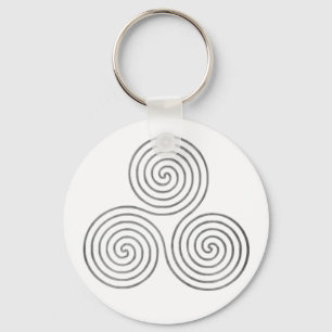 celtic triple spiral - OneLine antique silver Nyckelring