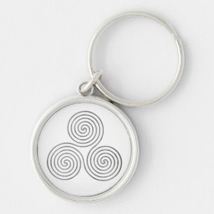 celtic triple spiral - OneLine antique silver Rund Silverfärgad Nyckelring