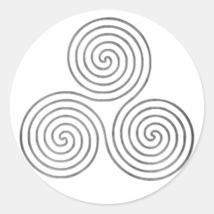 celtic triple spiral - OneLine antique silver Runt Klistermärke