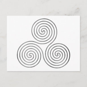 celtic triple spiral - OneLine antique silver Vykort