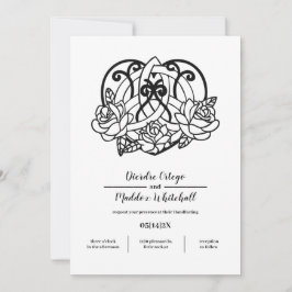 Celtic Triquetra Hjärtklump Blommigt Handtag Inbjudningar