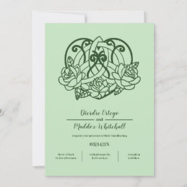 Celtic Triquetra Irish Heart Grönt Handfastande Inbjudningar