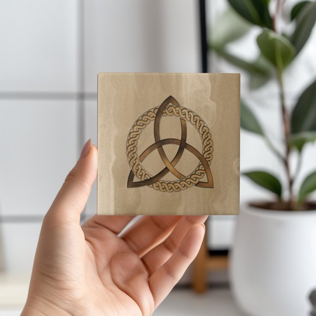 Celtic Triquetra Trinity Knot Ceramic Tile Kakelplatta (Evoke ancient charm with this Celtic-inspired ceramic tile. 🍀✨ #TimelessElegance #CelticDesign)