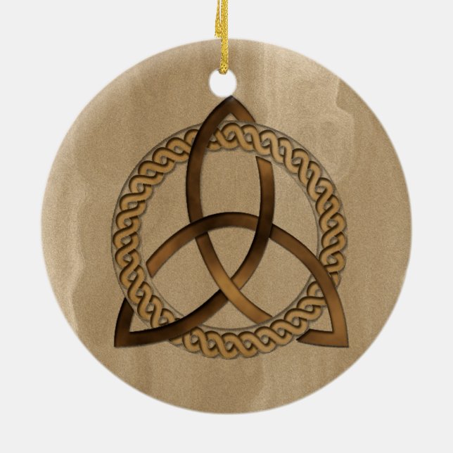 Celtic Triquetra Trinity Knot Round Ornament (Baksidan)