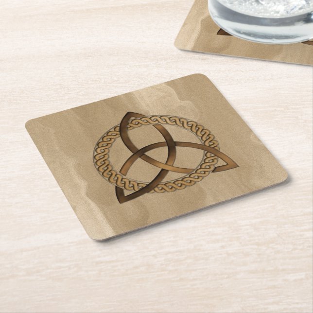 Celtic Triquetra Trinity Knot Underlägg Papper Kvadrat (Vinklad)