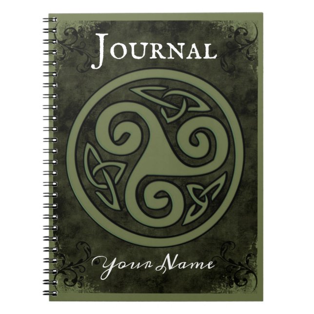 Celtic Triskele eller Triskelion Notebook Journal Anteckningsbok (Framsidan)