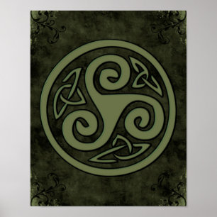 Celtic Triskele eller Triskelion Poster