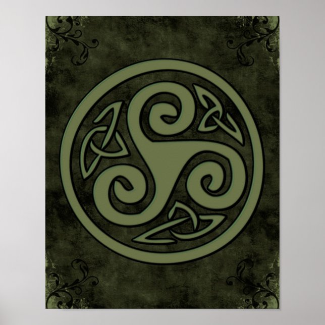 Celtic Triskele eller Triskelion Poster (Framsidan)