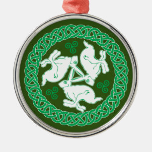 Celtic Triskele Hares Julgransprydnad Metall