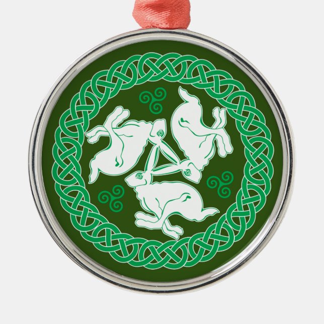 Celtic Triskele Hares Julgransprydnad Metall (Framsidan)