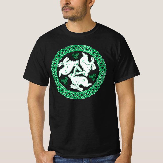 Celtic Triskele Hares T Shirt (Framsida)