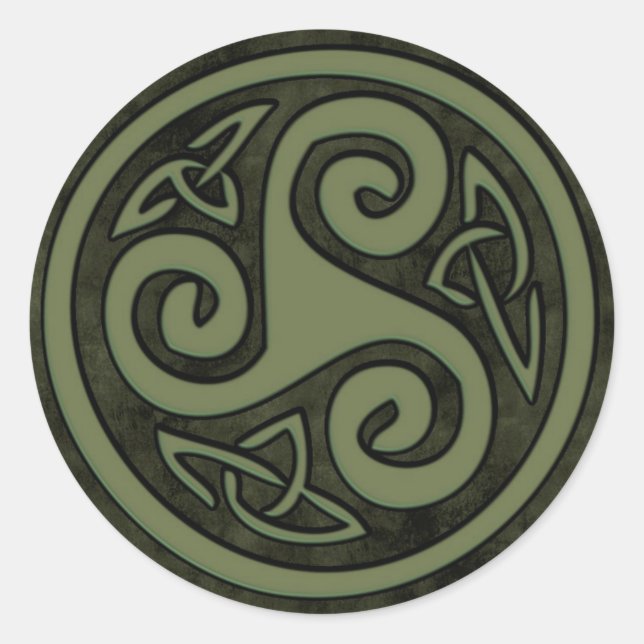 Celtic Triskele or Triskelion Runt Klistermärke (Framsida)