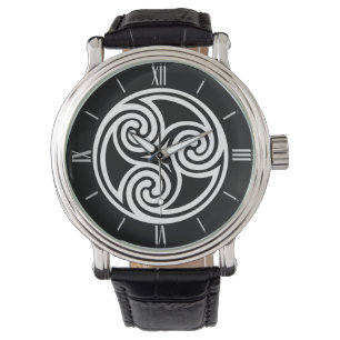 Celtic Triskele Ornament, Black and White Watch Armbandsur