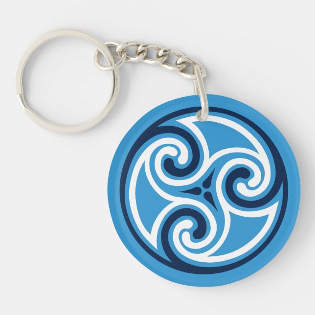 Celtic Triskele Ornament, Himlar Blue and White (Framsidan)