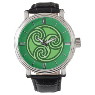 Celtic Triskele Ornament, Lime & Emerald Grönt Armbandsur