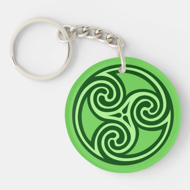 Celtic Triskele Ornament, Lime och Mörk grönt (Framsidan)