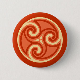 Celtic Triskele Ornament, Mandarin Orange Knapp