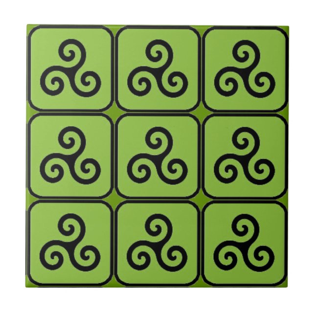 Celtic Triskele Tiled Underläggs Kakelplatta (Framsidan)