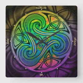 Celtic Triskele Uhr Fyrkantig Klocka