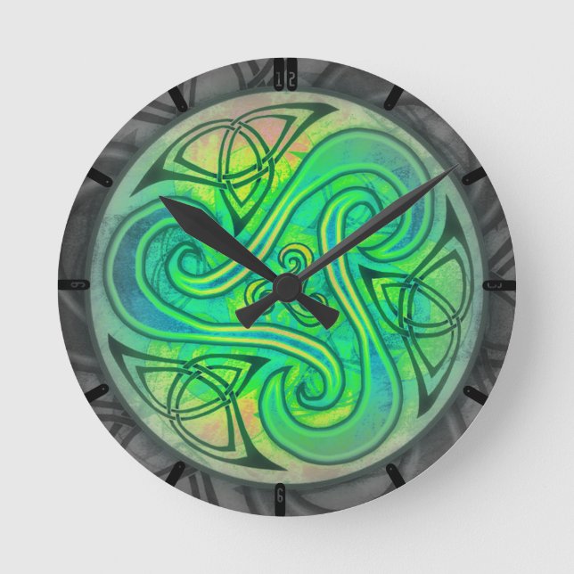Celtic Triskele Uhr Rund Klocka (Framsida)