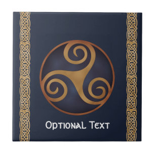 Celtic Triskelion (blå) Anpassningsbar Kakelplatta
