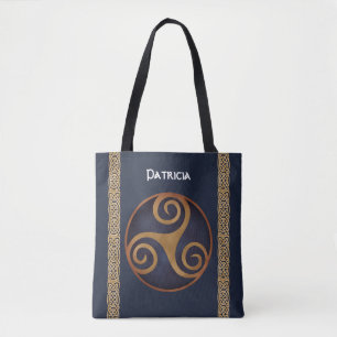 Celtic Triskelion (blå) Anpassningsbar Tygkasse
