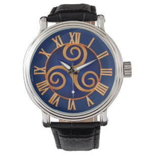 Celtic Triskelion (Blue) Anpassningsbar Armbandsur