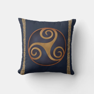 Celtic Triskelion (Blue) Anpassningsbar Kudde
