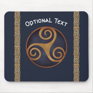 Celtic Triskelion (Blue) Anpassningsbar Musmatta