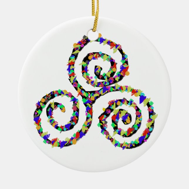 Celtic Triskelion Strength Julgransprydnad Keramik (Framsidan)