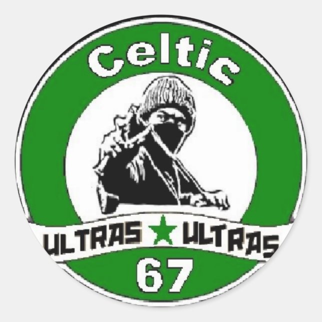 CELTIC ULTRAS. RUNT KLISTERMÄRKE (Framsida)