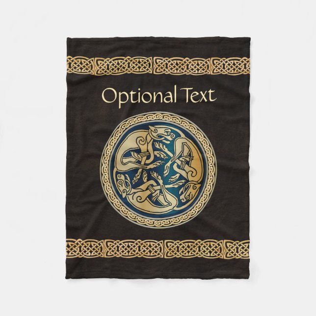 Celtic Varg Knotwork Triad Fleecefilt (Framsidan)