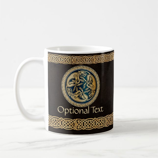 Celtic Varg Knotwork Triad Kaffemugg (Vänster)