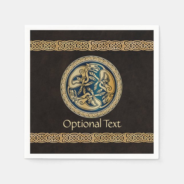 Celtic Varg Knotwork Triad Pappersservett (Framsidan)