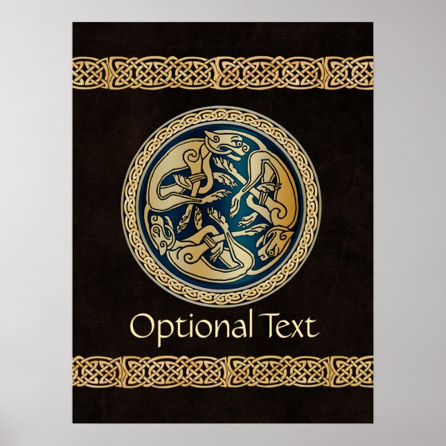 Celtic Varg Knotwork Triad Poster (Framsidan)