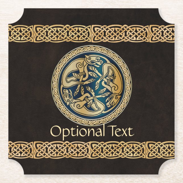 Celtic Varg Knotwork Triad Underlägg Papper (Framsida)