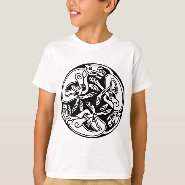 Celtic varg Triskelion T Shirt (Framsida)