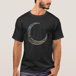 Celtic växande måne för skina silver t shirt